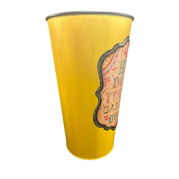 Silvestri Demdaco 2011 Katie Daisy Collection Painted Metal Cone Waste Basket 12 - Picture 3 of 9